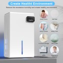 Keylitos Dehumidifiers for Home, 500 Sq.Ft 95oz Large Water Tank Dehumidifier with 7 Colors LED Light, Auto Shut Off, Portable Small Quiet Dehumidifier for Basements, Bedroom, Bathroom, Closet, RV