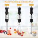 Immersion Hand Blender, 3-in-1 800W Multifunctional Hand Blender, Turbo Design & 12 Speed Stick Blender with Detachable Shaft, Whisk & Milk Frother for Making Smoothies, Puree, Baby Food, Soup, etc